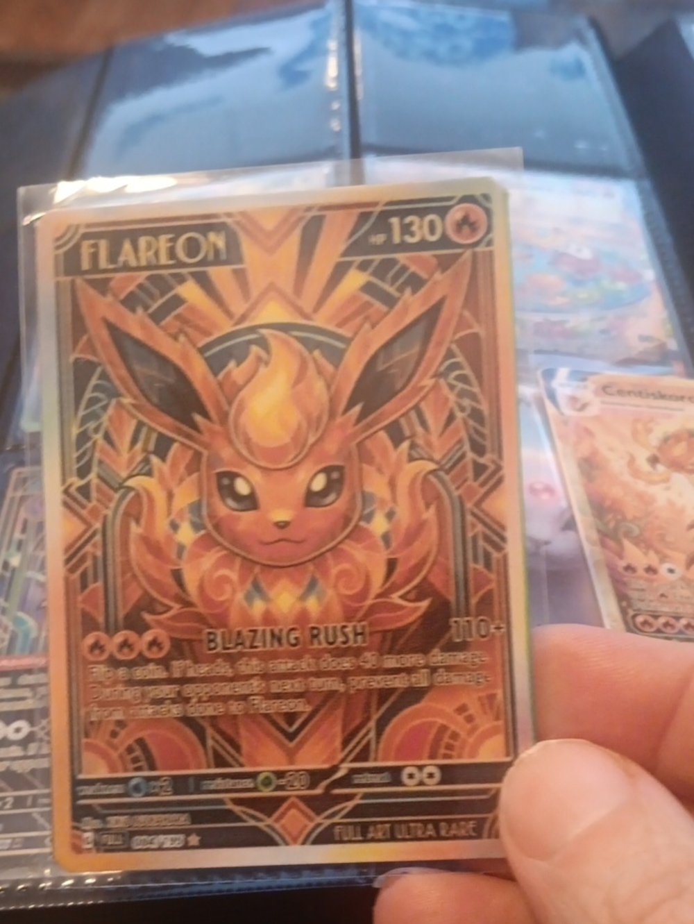 Flareon Full Art Ultra Rare Card - Orange/Gold